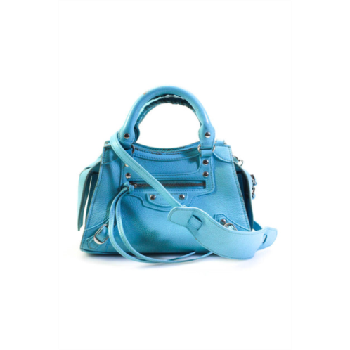 Balenciaga womens neo classic mini top handle bag crossbody handbag sky blue