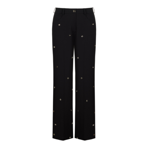 Nocturne metallic letter detailed pants