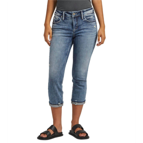 Silver Jeans Co elyse mid rise capri jean in indigo