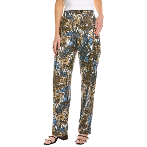 Salvatore Ferragamo ferragamo printed foliage silk & linen-blend pant