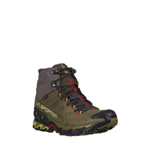 La Sportiva mens ultra raptor ii mid leather gtx hiking shoes in ivy/tango red