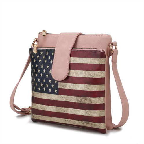 MKF Collection By Mia K. josephine vegan leather womens flag crossbody bag