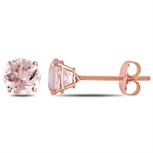 Mimi & Max 1ct tgw morganite stud earrings in 10k rose gold