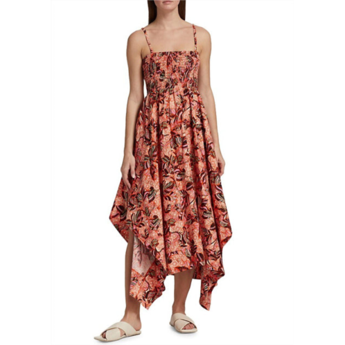 A.L.C. adriana sleeveless maxi dress in orange/rose multi