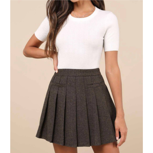 LOST WANDER delfina mini skirt in brown multi