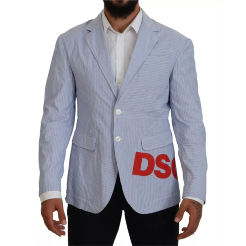 Dsquared² dsqua² striped single breasted formal coat mens blazer