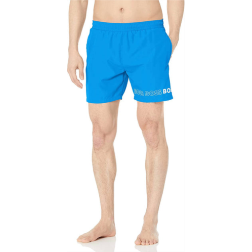 Hugo Boss mens standard vertical logo swim trunk in blue