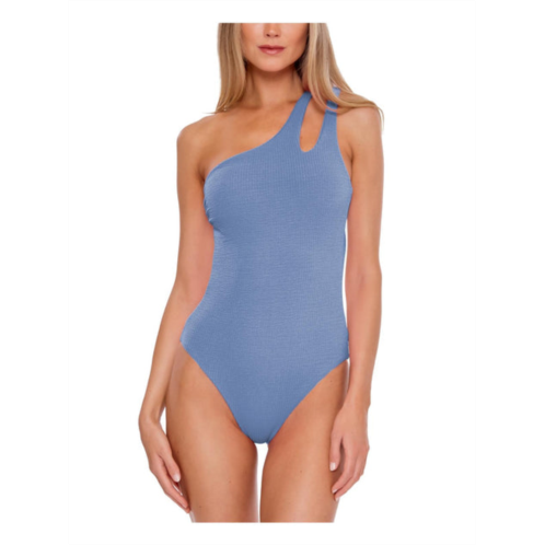 Becca by Rebecca Virtue pucker up womens one-shoulder back tie one-piece swimsuit