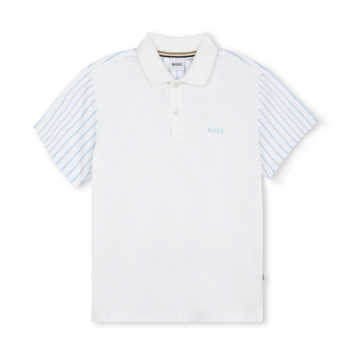 BOSS white logo polo