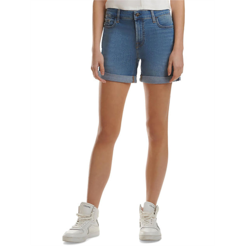 Jen7 womens high rise roll cuff denim shorts