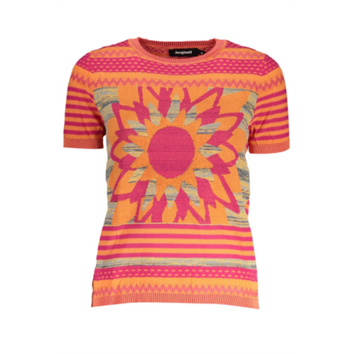 Desigual vibrant contrast detail womens sweater