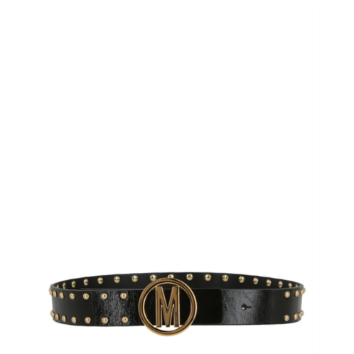 Moschino circle m gold stud belt