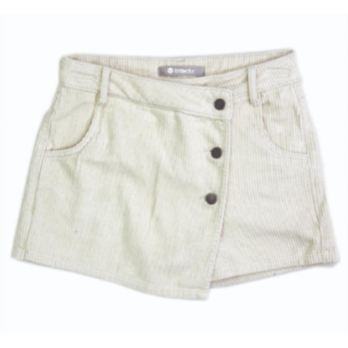 Tractr girls corduroy skort in white