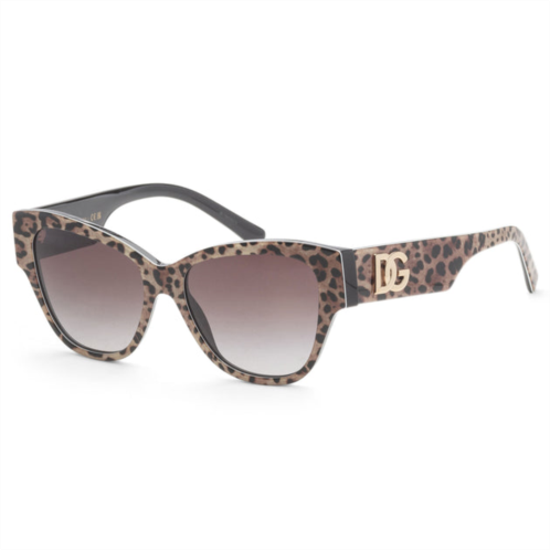 Dolce & Gabbana womens 54mm leo brown on black sunglasses