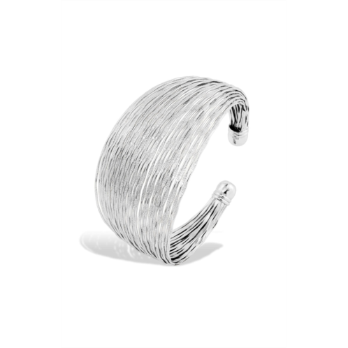 SAVVY CIE JEWELS rhodium plated cuff bracelet