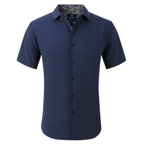 Tom Baine slim fit performance short sleeve geometric button down