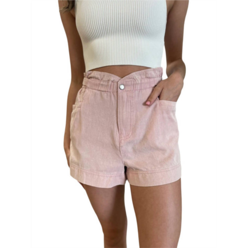 Ee:some mineral wash shorts in light pink