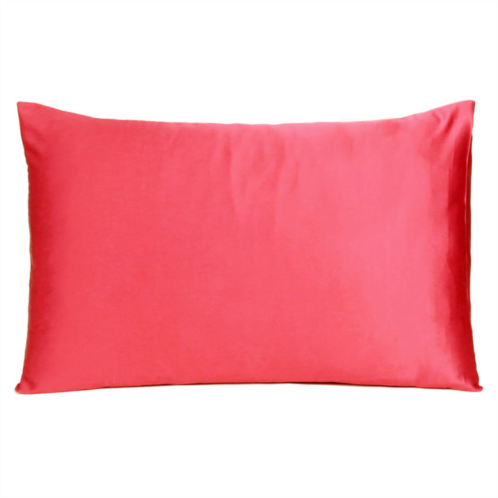 Homezia poppy red dreamy set of 2 silky satin queen pillowcases