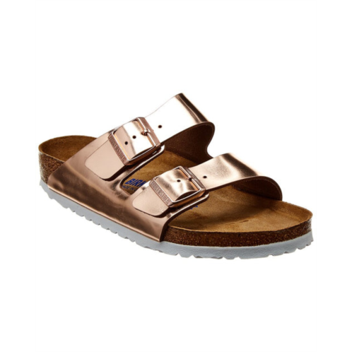 Birkenstock womens arizona soft footbed metallic leather sandal