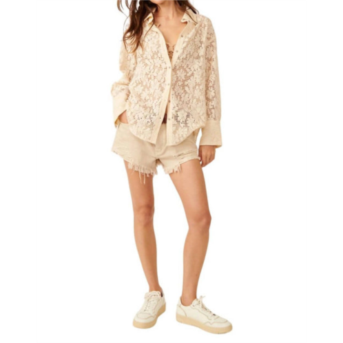 Free People in your dreams lace buttondown in tea