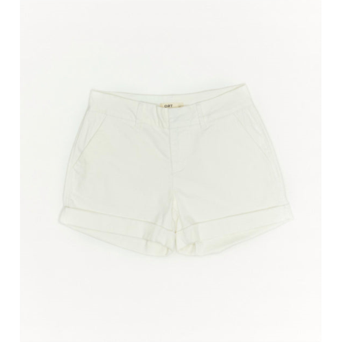 Oat New York womens mid rise slit pocket shorts in white