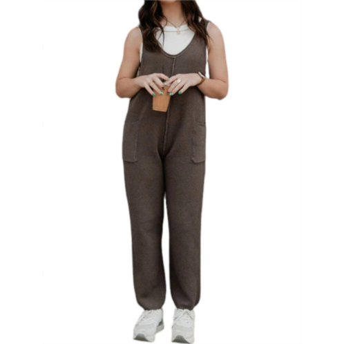 Ces Femme knit sweater jumpsuit in brown