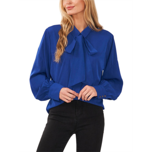 CeCe womens tie-neck work wear button-down top