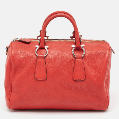 Salvatore Ferragamo red leather isabel boston bag