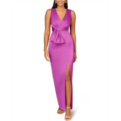 Aidan Mattox crepe back satin column gown