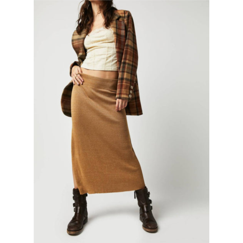 Free People golden hour midi skirt in tan