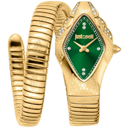 Just Cavalli womens ferocious snake green dial watch