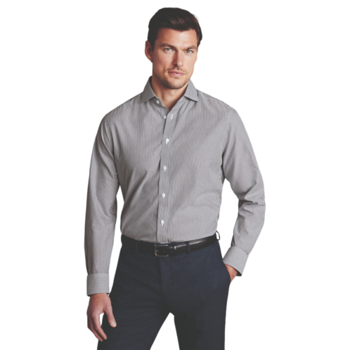 Charles Tyrwhitt charles trywhitt mens stripe non-iron button-down oxford slim fit shirt single cuff