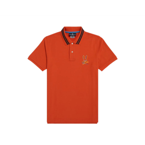 Psycho Bunny barbon neon glow polo bonfire orange shirt b6k101q1pc-bnf