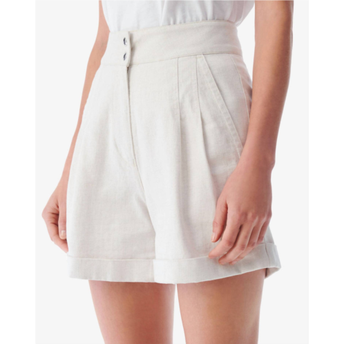 IRO canva high-waisted denim shorts in white