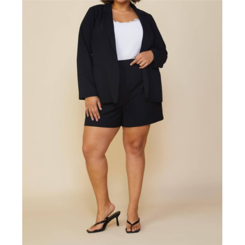 SKIES ARE BLUE plus size long sleeve open blazer in black