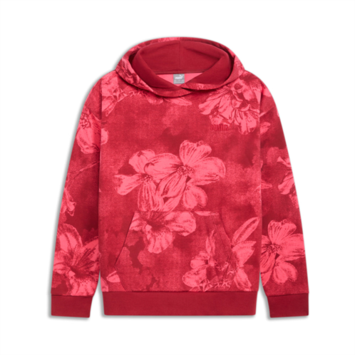 Puma womens ess+ floral aop hoodie