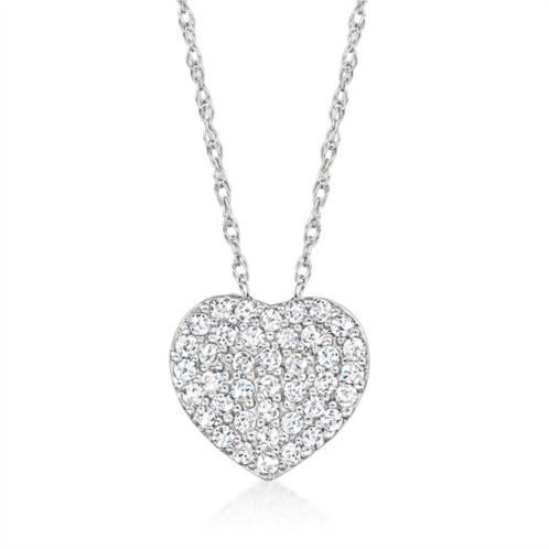 Ross-Simons pave diamond heart pendant necklace in 14kt white gold