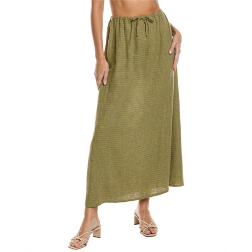 WeWoreWhat tie-waist linen-blend midi skirt