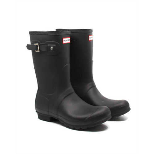 HUNTER womens original short matte rain boots in black