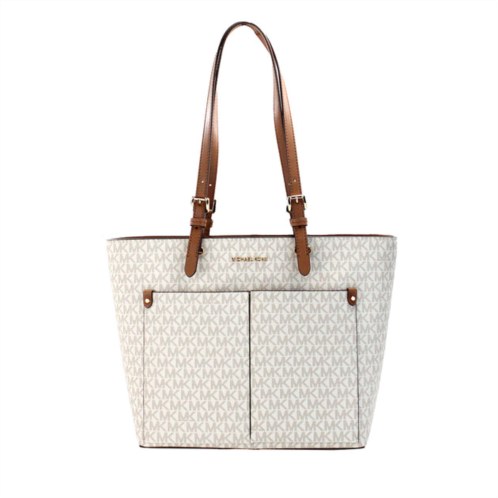 Michael Kors jet set medium ivory double pocket tote womens bag