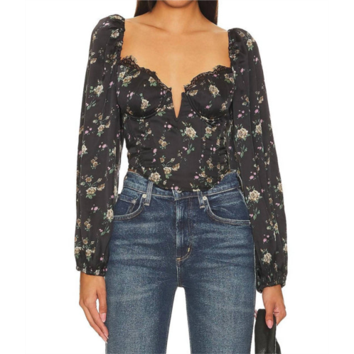 ASTR josephine top in black floral