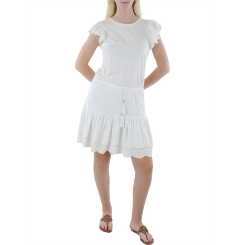 POLO RALPH LAUREN womens eyelet knee-length t-shirt dress