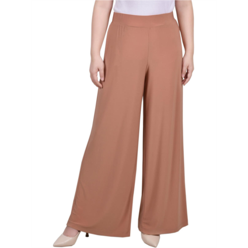 NY Collection petites womens high rise wide leg palazzo pants