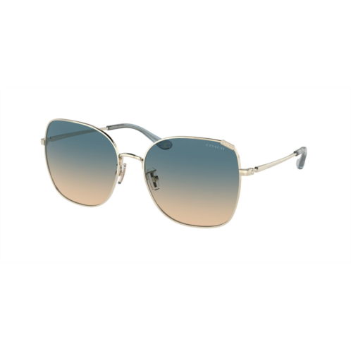 Coach womens 57mm shiny light gold sunglasses