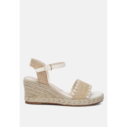 London Rag lucas raffia wedge heel espadrilles