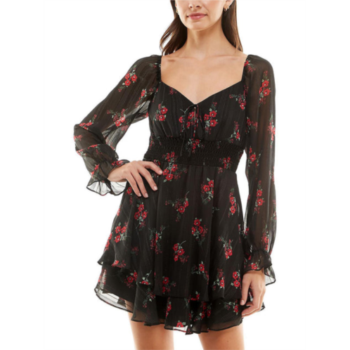 B. Darlin juniors womens floral mini fit & flare dress