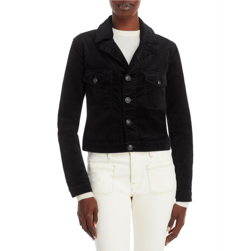 eisenhower womens velvet cropped trucker jacket