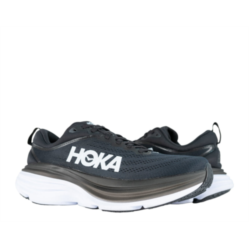 Hoka bondi 8 mens running shoes 1123202-bwht black white