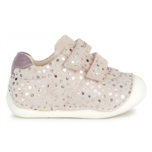 Geox beige tutim polka dot velcro shoes