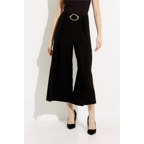 Joseph Ribkoff belted wide leg pant in black